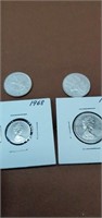 Grouping of 50% silver Canadian coins. 4 coins