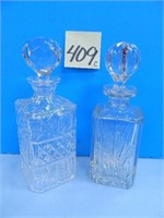 (2) Lead Crystal Decanters - (1) Signed Gorham
