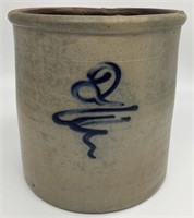 Antique Blue Decorated 2gal Stoneware Crock