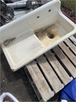 42" x 20" cast-iron vintage sink