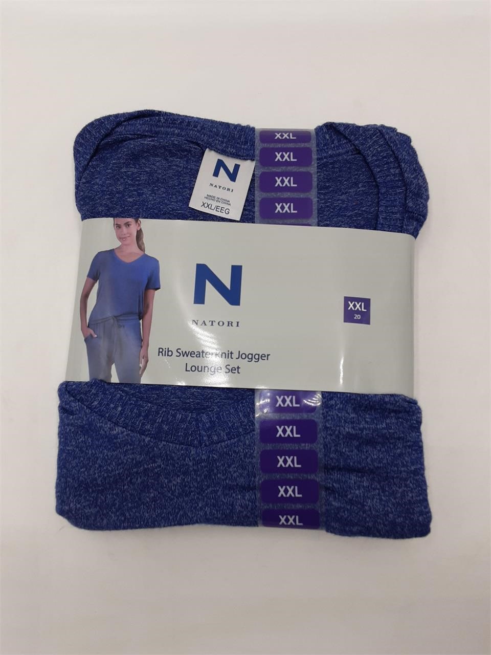 Natori Sweaterknit Jogger Set blue XXL