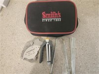 Smith's knife sharpening jig in carry case.