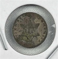 1852 US 3 Cent Silver Piece, Smallest US Coin