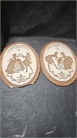 Victorian Chalkware Plaques Lot of 2