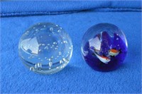 Two Art Glass Paperweights