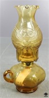 Amber Glass Eagle & Stars Oil Lamp