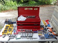 Red Metal Toolbox & Contents