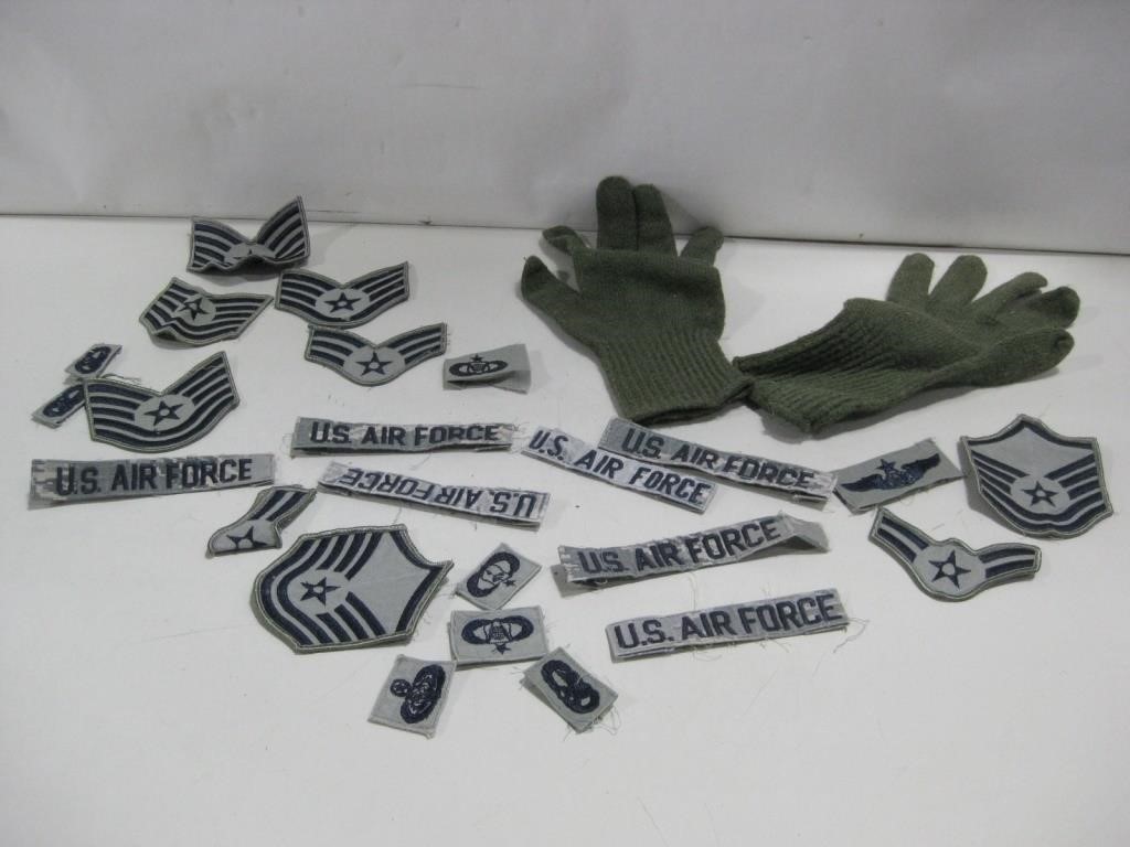 Assorted Military Patches & Gloves