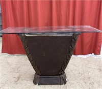 Glass Table - Measures 31" x 14.5" x 29"