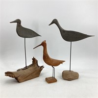 Tray- Wooden Shore Bird Decoys / Sculptures