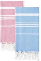 2Pack, Cotton Turkish Beach Towel Quick Dry