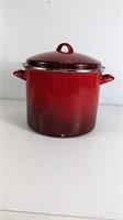 (1) Red Enamel Stock Pot