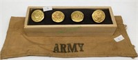 Military lot includes a marked Army cloth-like