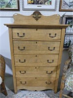 ANTIQUE 5 DRAWER TALL CHEST