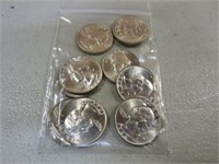 (10) 1964 UNC Quarters 90% Silver Content H