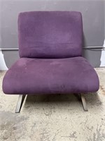 Modern Design Suede and Steel Chair