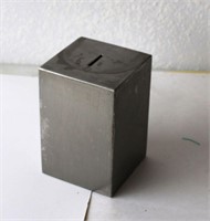 Metal Stainless Steel Bank 6.5" Tall