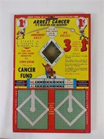 Vtg 1948 Baseball Cancer Fund Punch Board