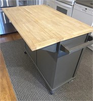 WOOD TOP KITCHEN ISLAND - SOME REPAIRS NEEDED