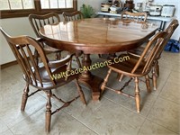Bent Rim Solid Oak 6 Seat Dinning Table by Jeffers