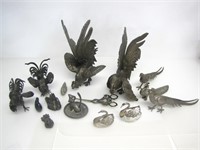 ASSORTED SILVERPLATE/STAINLESS/GLASS FIGURINES