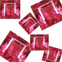Genuine .21ct Twt Mixed Square Cut Ruby Lot