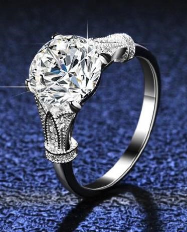 925 3.0ct Moissanite Diamond Ring