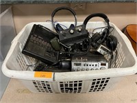 Group of CB radios, scanner and headphones