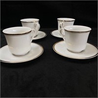 Set of 4 Cups and Saucers by Sheffield