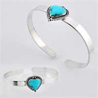 Natural Heart 13.21ct Kingman Turquoise Bangle