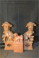 Japanese Foo Dog Bookends & Another