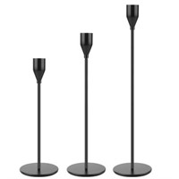 Candlestick Holders  Set of 3 Matte Black Candle H