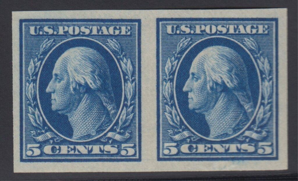 US Stamps #347 Mint Pair NH (trivial tiny natural