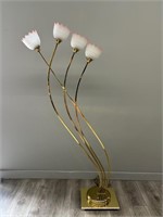 Brass Floor Lamp w/ Tulip Shades