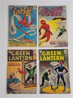 2) DC FLASH & 2) DC GREEN LANTERN COMIC BOOKS