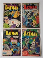 4) VINTAGE DC BATMAN COMIC BOOKS