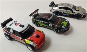 3 Slot Cars - incl Mini Cooper, Porsche Carrera,