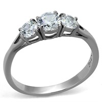 Charming .86ct White Sapphire 3 Stone Ring