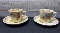 2 Royal Doulton Bunnykins Cups & Saucers
