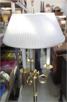 60" BRASS FLOOR LAMP. WORKS.