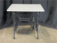 TABLE WITH CAST IRON TREDDLE BASE