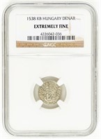 Coin 1538 KB Hungary Denar NGC-EF
