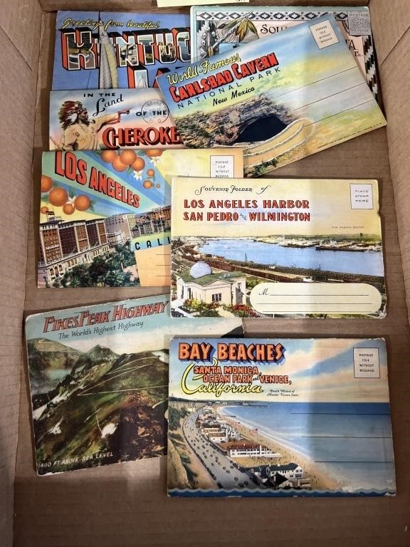 Vintage souvenir postcards and folders