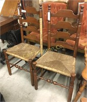 LOT OF 2 PORCH CHAIRS W/ RUSH SEATS