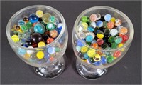 Marbles in Heavy Beer Glasses