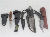 (4) Tactical Sheath Knives – (2) Damascus Steel