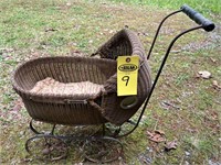 Vintage Wicker Doll Carriage