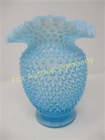 Hobnail - Large Vase - 8" - Fluted - Blue