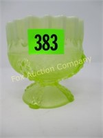 Vaseline Glass - Candy Dish - 4 1/2"
