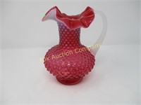 Hobnail - Vase with Fluted Top - Cranberry
